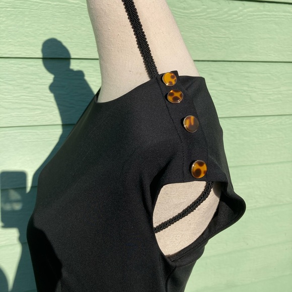 Shoulder Button Matte Jersey Flare Dress - Picture 15 of 16